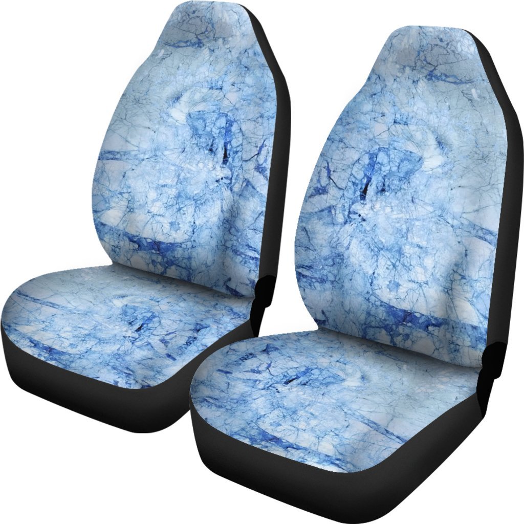 Ice Blue Marble Print Universal Fit Car Seat Covers