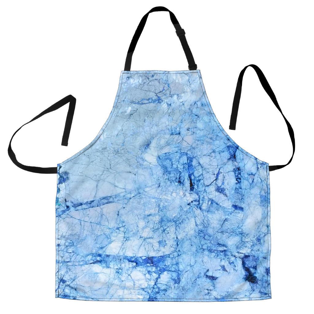 Ice Blue Marble Print Women's Apron