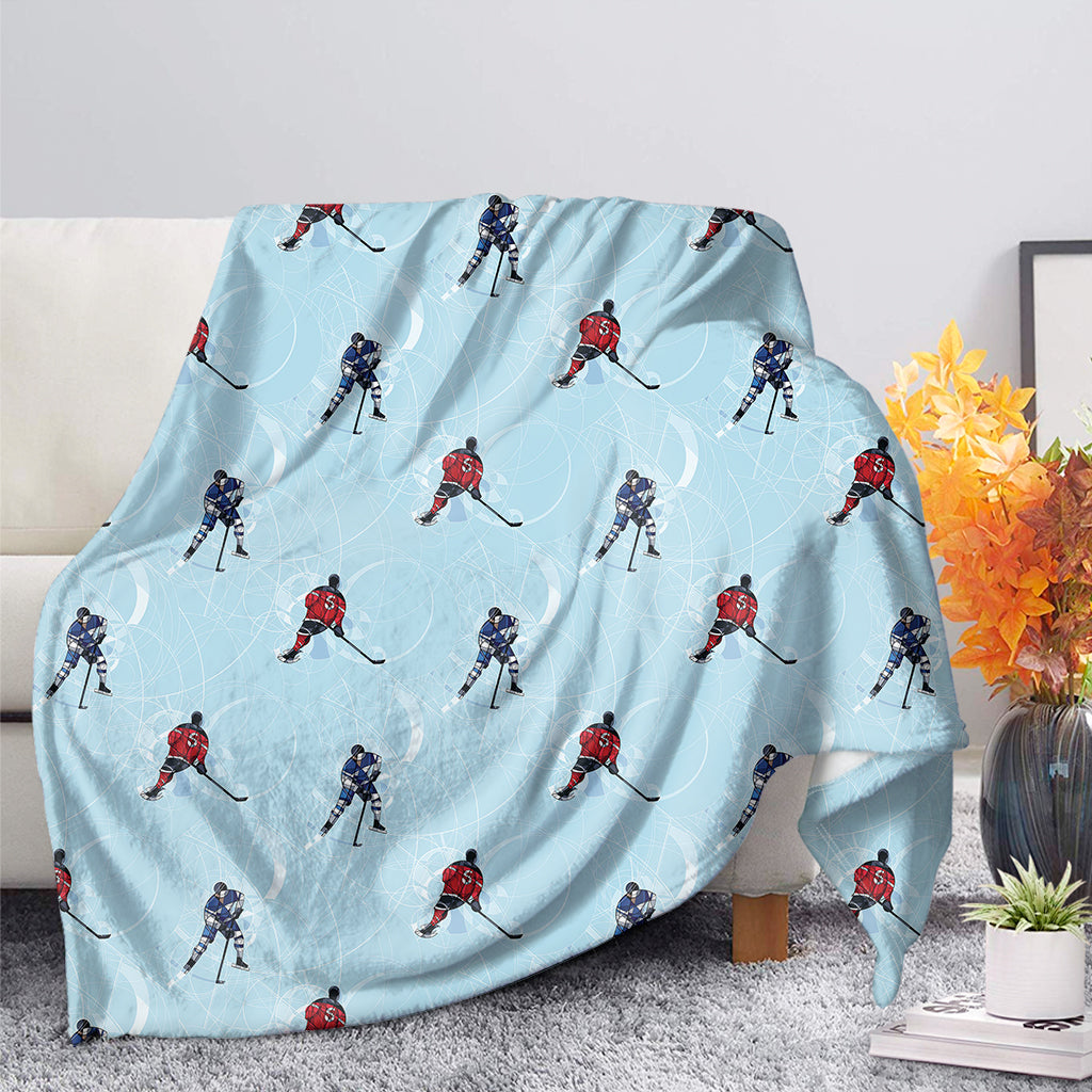 Ice Hockey Players Pattern Print Blanket