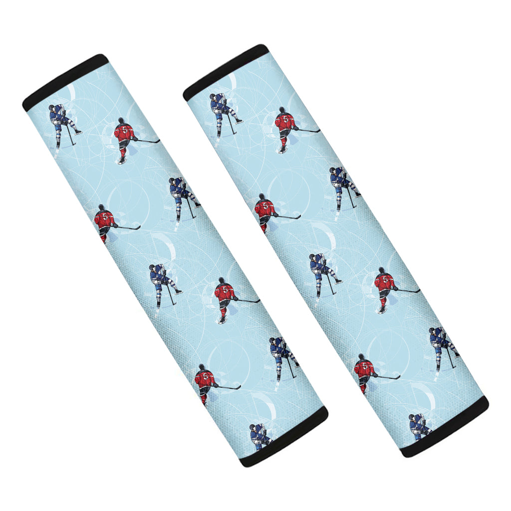 Ice Hockey Players Pattern Print Car Seat Belt Covers