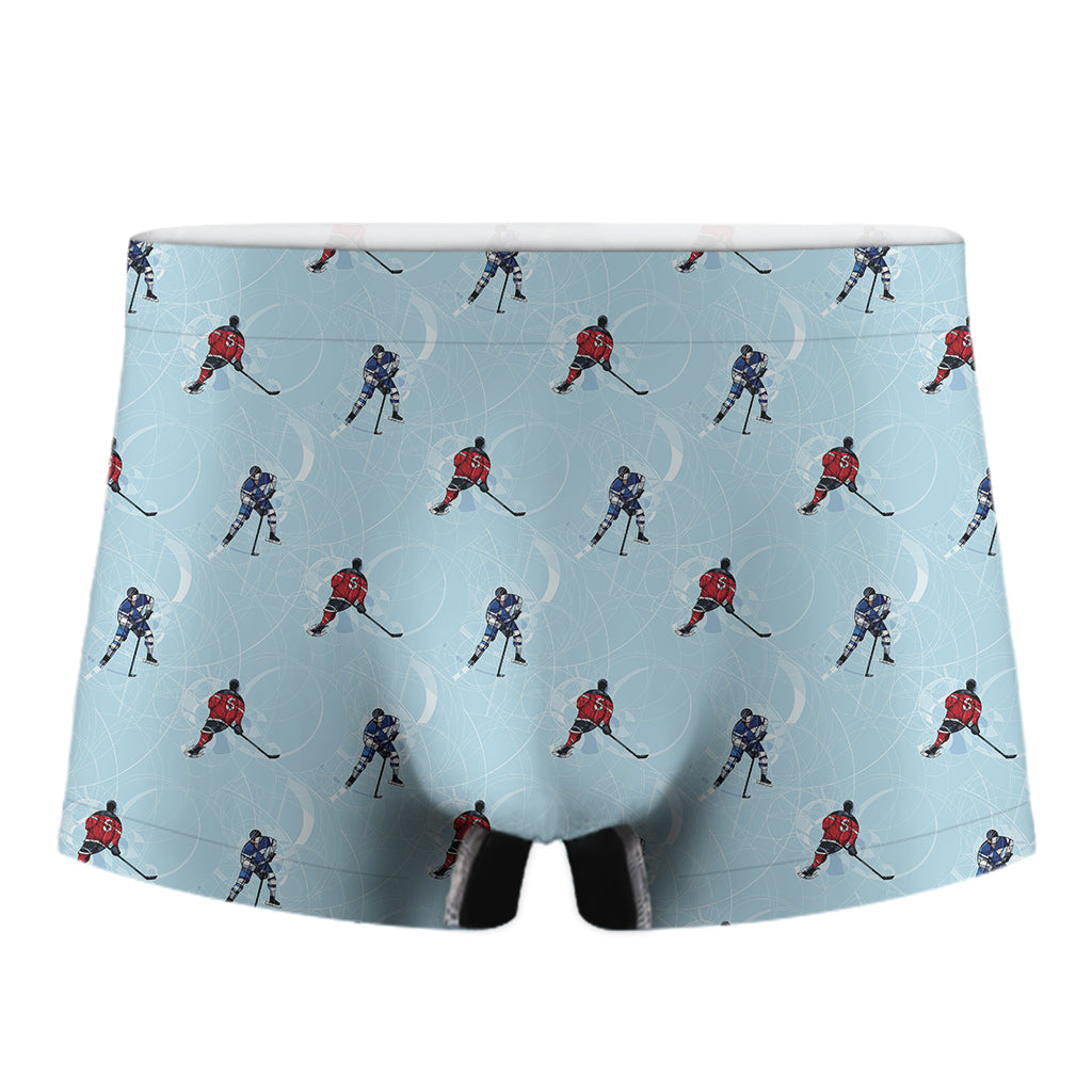 Ice Hockey Players Pattern Print Men's Boxer Briefs