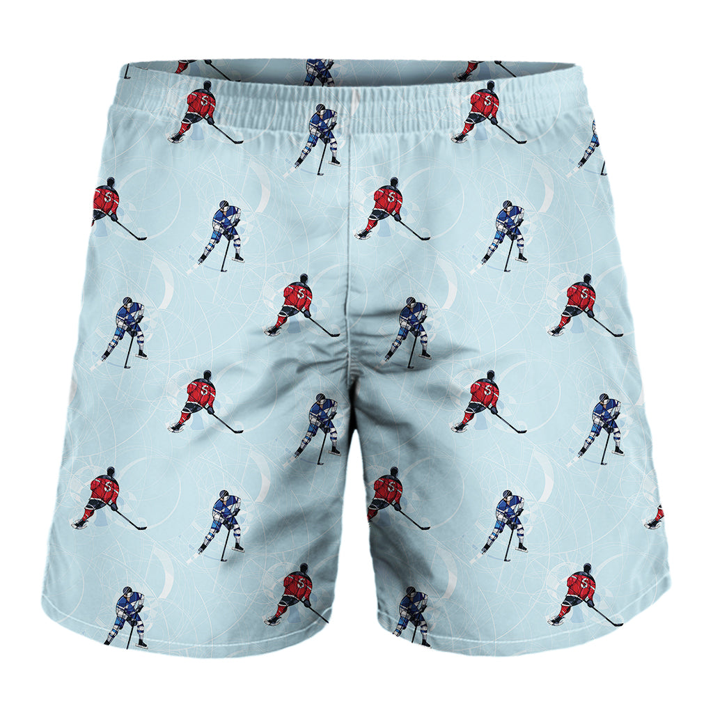 Ice Hockey Players Pattern Print Men's Shorts