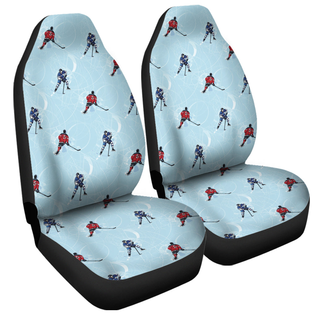 Ice Hockey Players Pattern Print Universal Fit Car Seat Covers