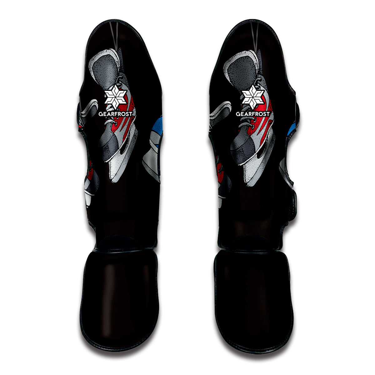 Ice Hockey Skates Print Muay Thai Shin Guards