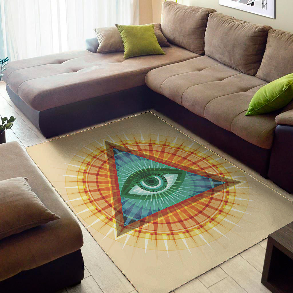 Illuminati Eye of Providence Print Area Rug