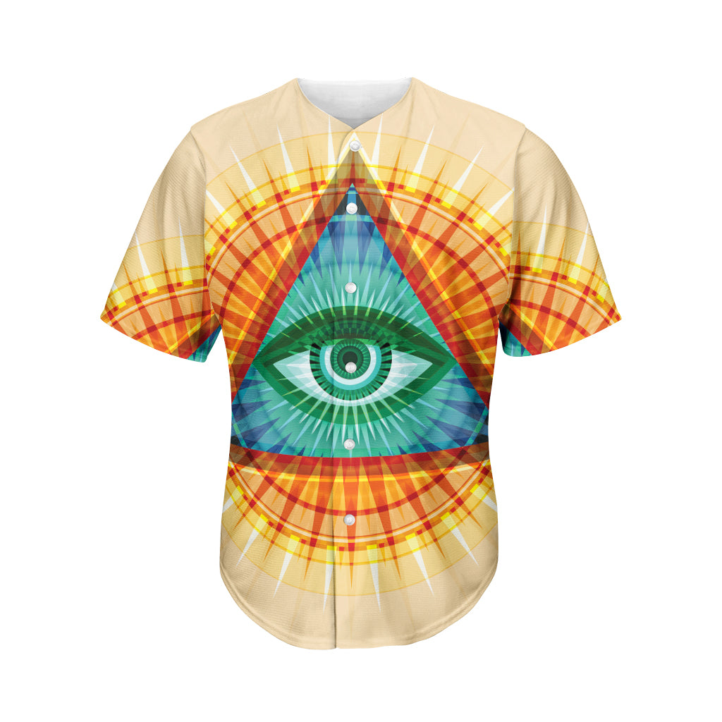 Illuminati Eye of Providence Print Men's Baseball Jersey