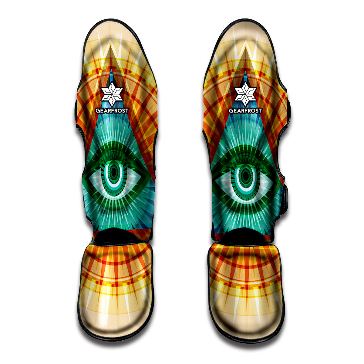 Illuminati Eye of Providence Print Muay Thai Shin Guards