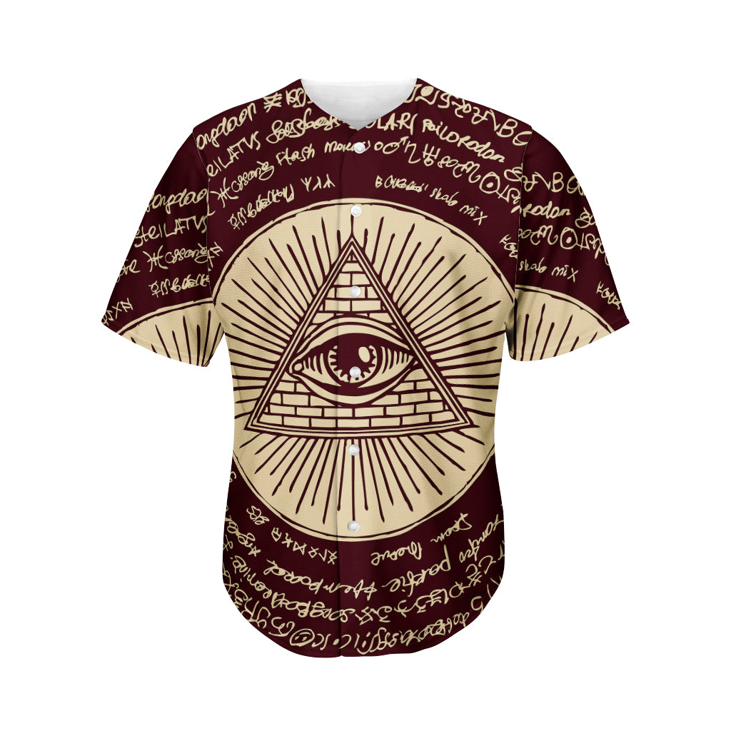 Illuminati Eye of Providence Symbol Print Men's Baseball Jersey