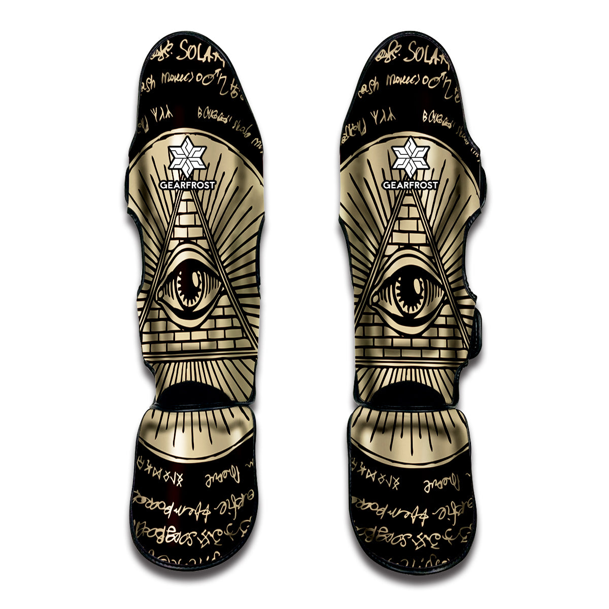 Illuminati Eye of Providence Symbol Print Muay Thai Shin Guards