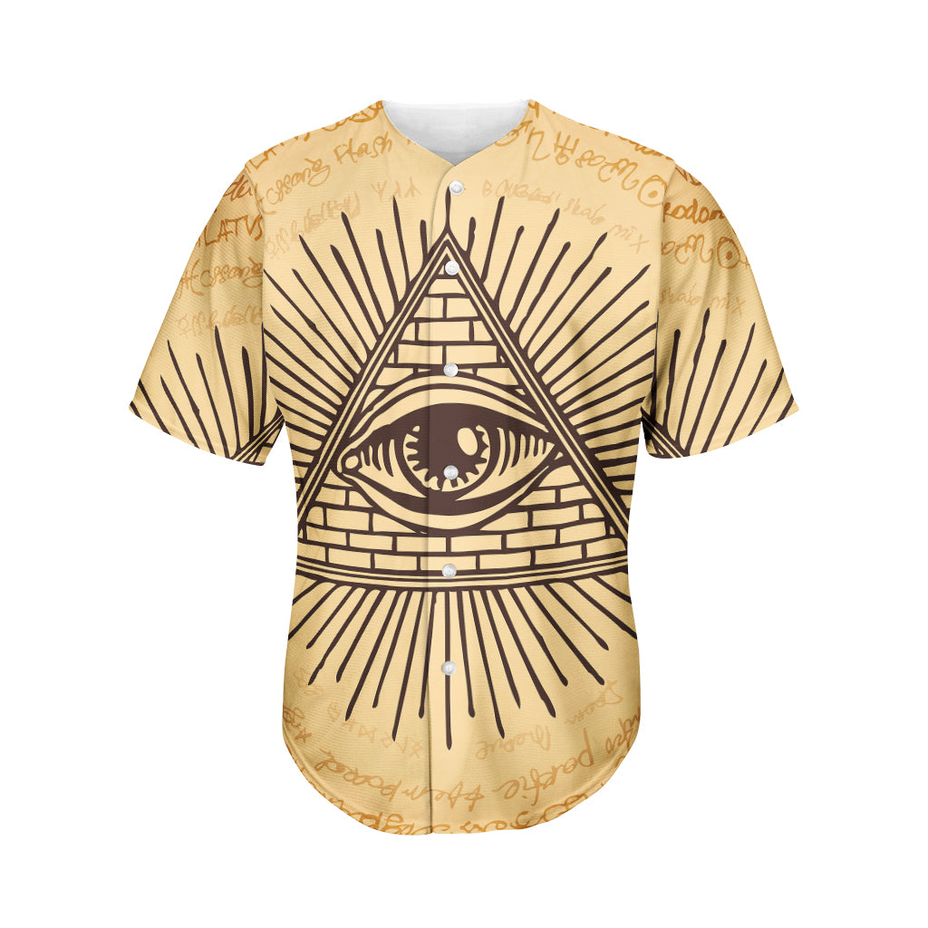 Illuminati Eye Print Men's Baseball Jersey