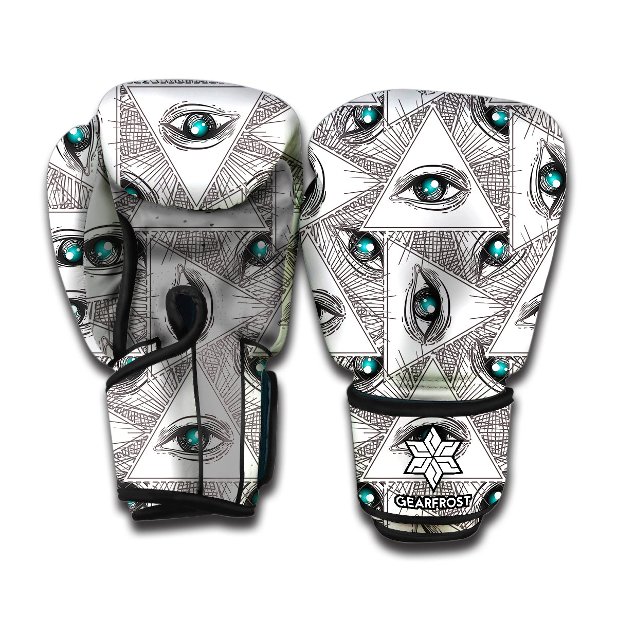 Illuminati Pattern Print Boxing Gloves