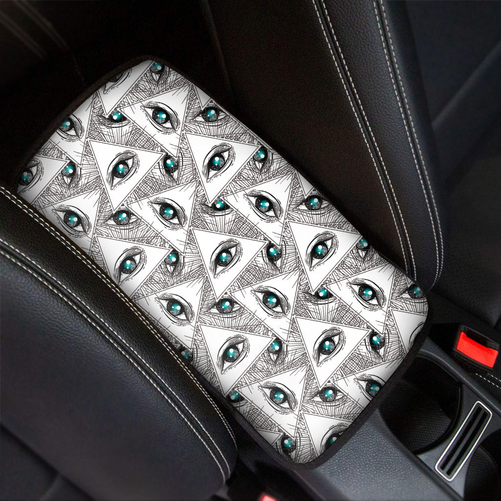 Illuminati Pattern Print Car Center Console Cover