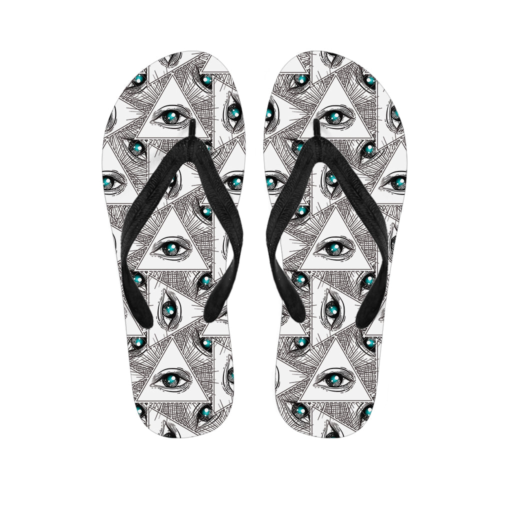 Illuminati Pattern Print Flip Flops