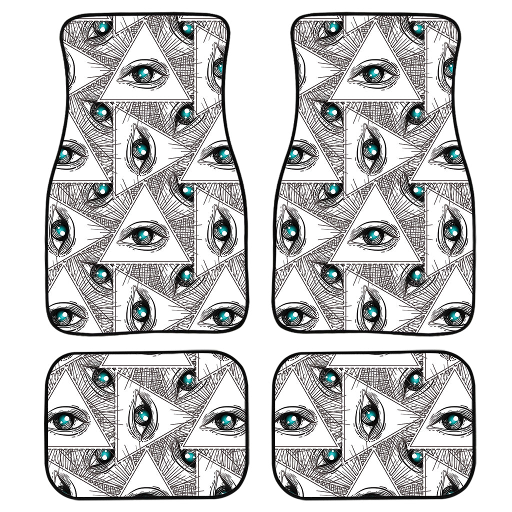 Illuminati Pattern Print Front and Back Car Floor Mats