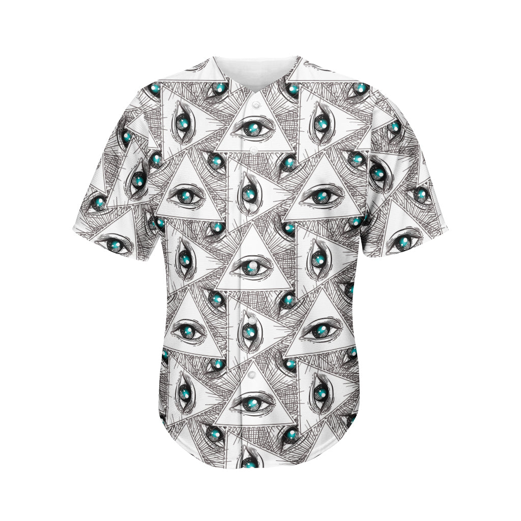 Illuminati Pattern Print Men's Baseball Jersey