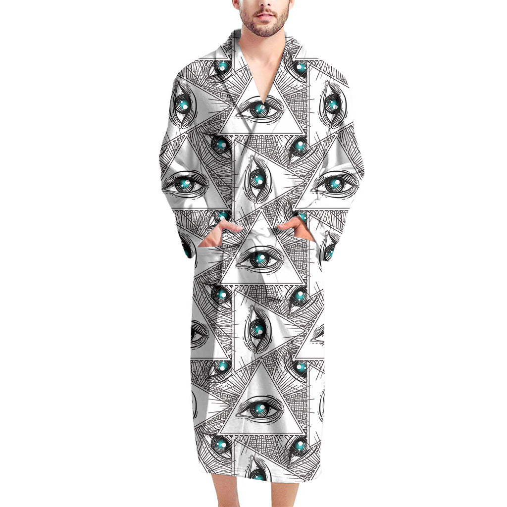 Illuminati Pattern Print Men's Bathrobe