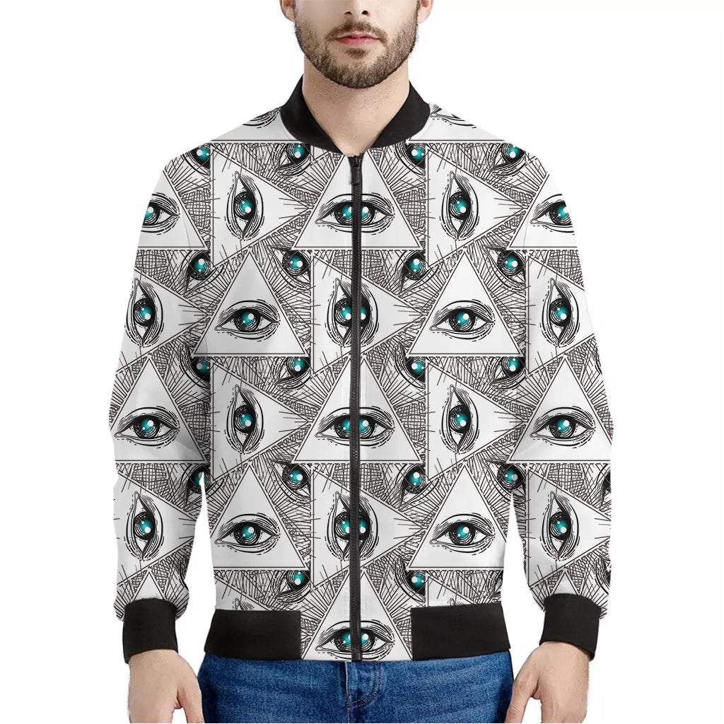 Illuminati Pattern Print Men's Bomber Jacket