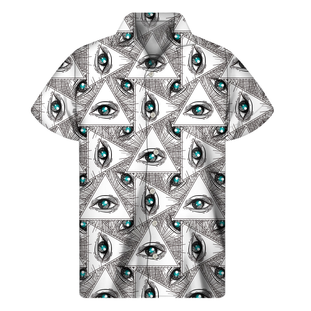 Illuminati Pattern Print Men's Short Sleeve Shirt