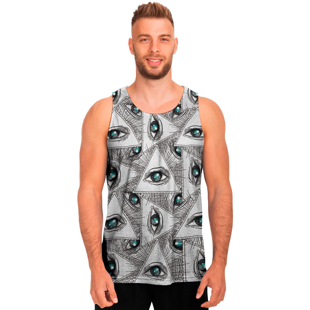 Illuminati Pattern Print Men's Tank Top