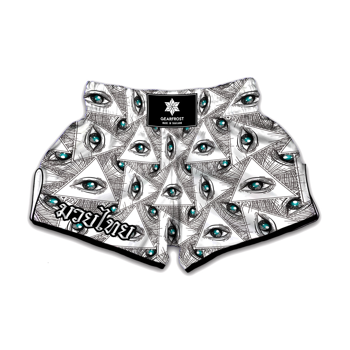 Illuminati Pattern Print Muay Thai Boxing Shorts