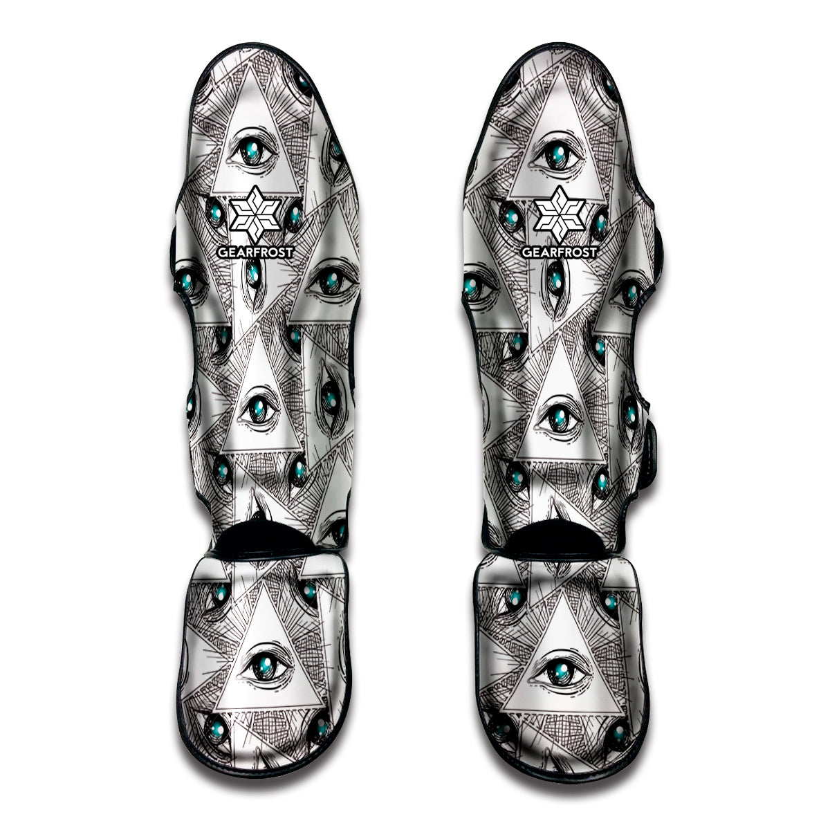 Illuminati Pattern Print Muay Thai Shin Guards