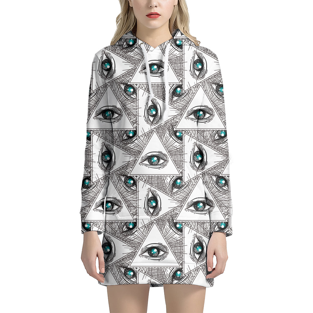 Illuminati Pattern Print Women's Pullover Hoodie Dress