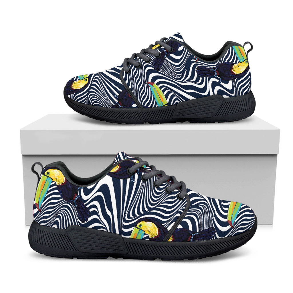 Illusion Toucan Print Black Athletic Shoes