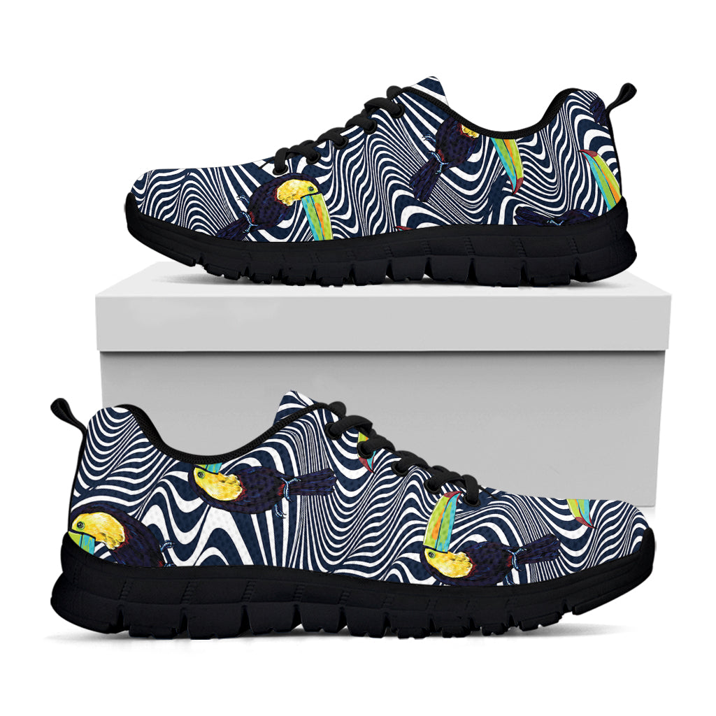 Illusion Toucan Print Black Sneakers