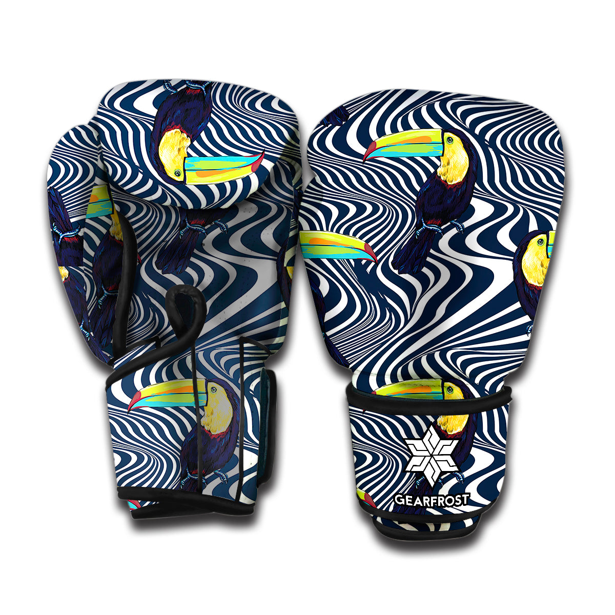 Illusion Toucan Print Boxing Gloves