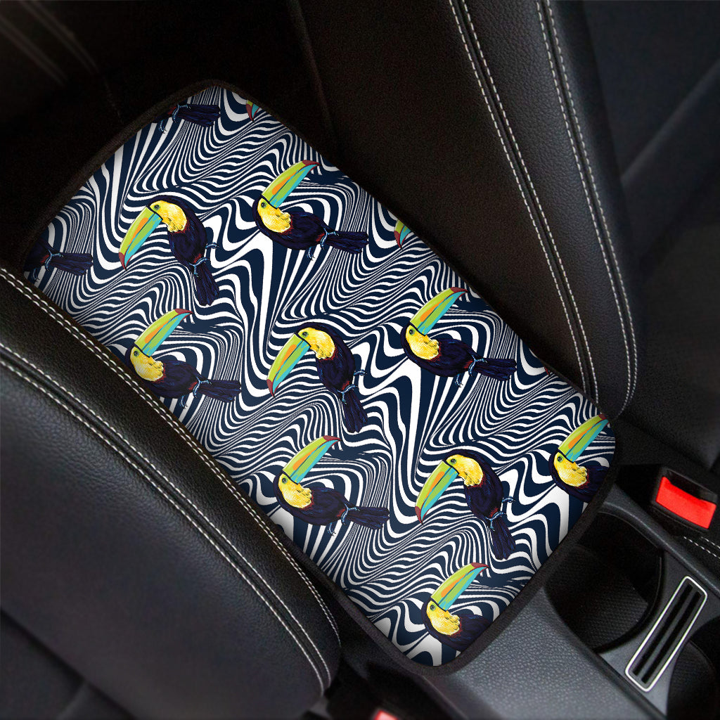 Illusion Toucan Print Car Center Console Cover