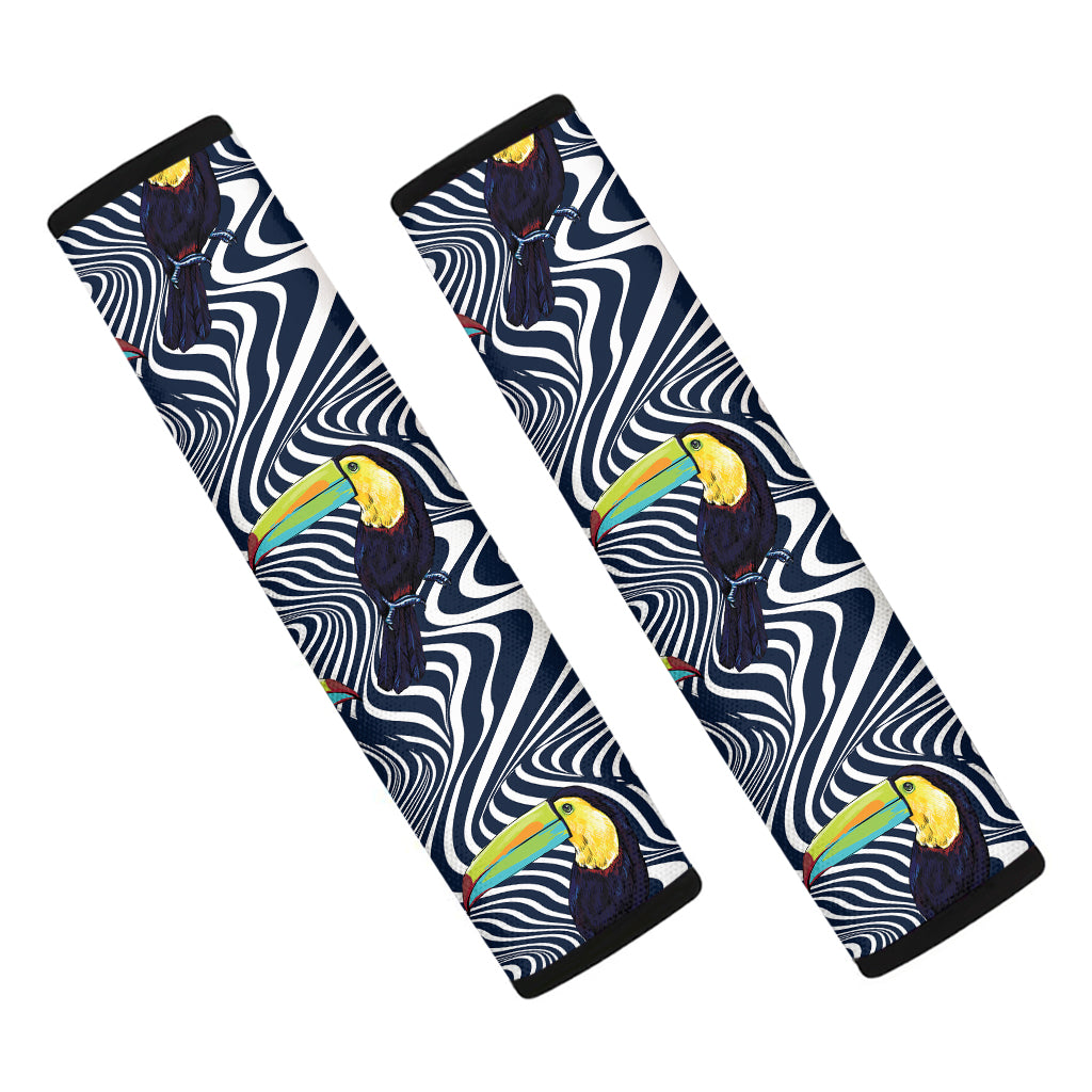 Illusion Toucan Print Car Seat Belt Covers