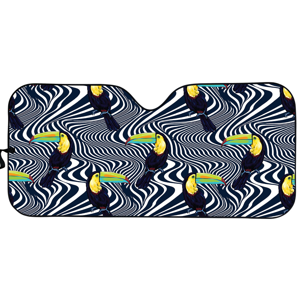 Illusion Toucan Print Car Sun Shade