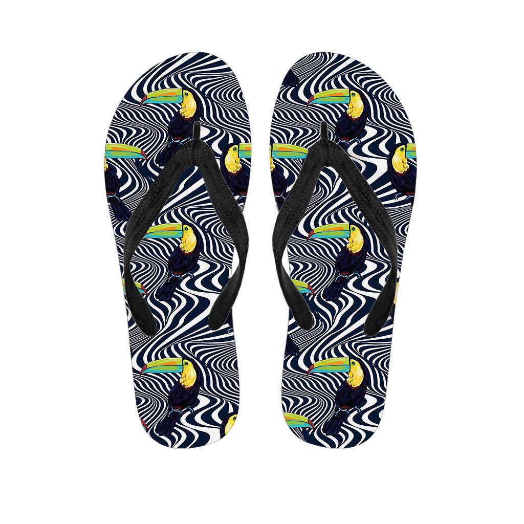 Illusion Toucan Print Flip Flops