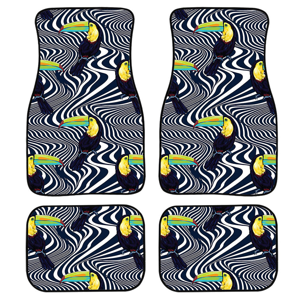 Illusion Toucan Print Front and Back Car Floor Mats