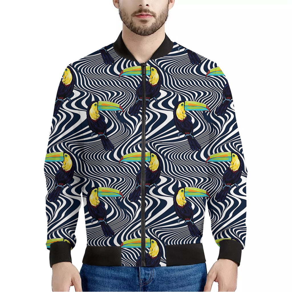 Illusion Toucan Print Men's Bomber Jacket