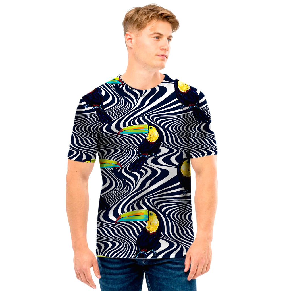 Illusion Toucan Print Men's T-Shirt