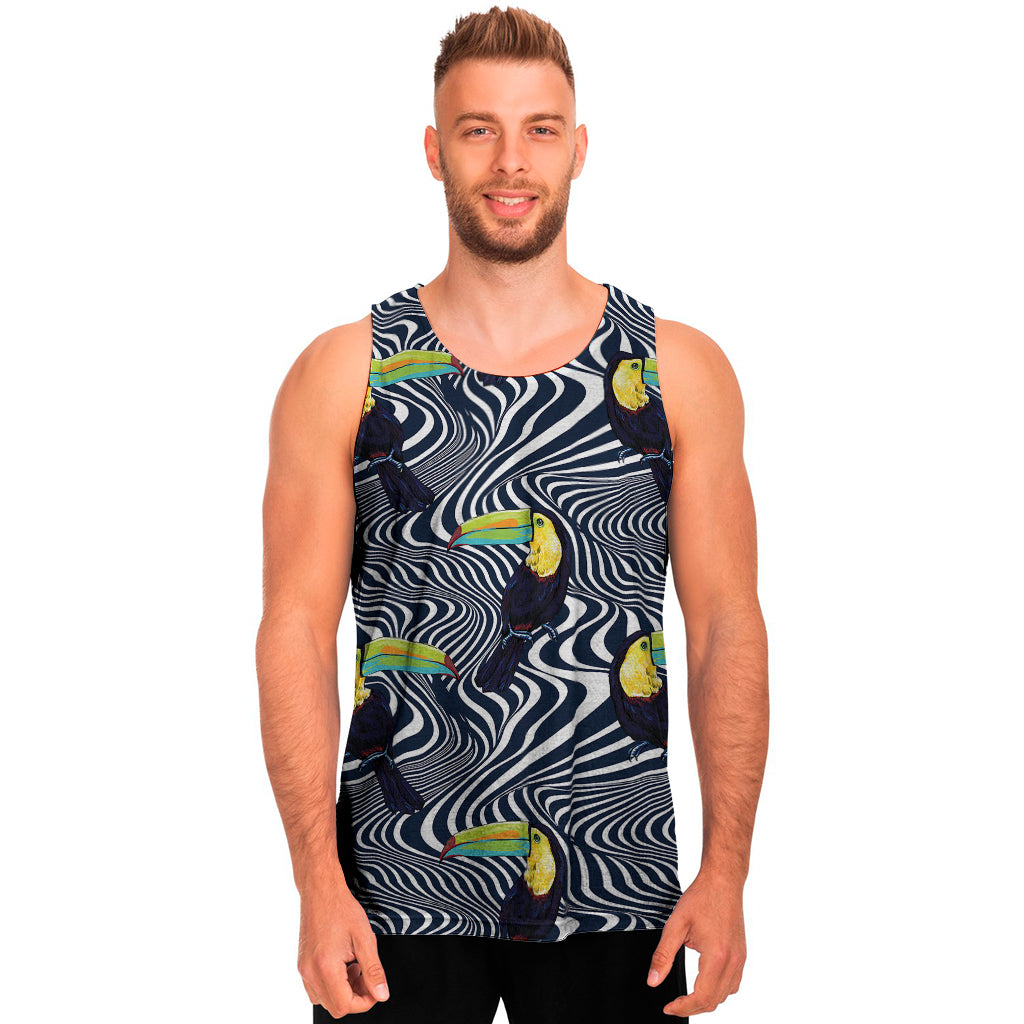 Illusion Toucan Print Men's Tank Top