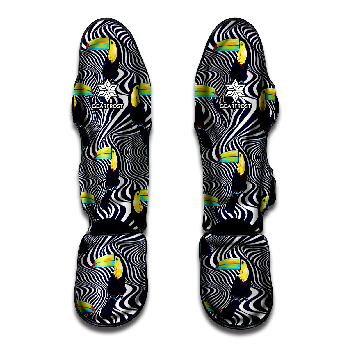 Illusion Toucan Print Muay Thai Shin Guards