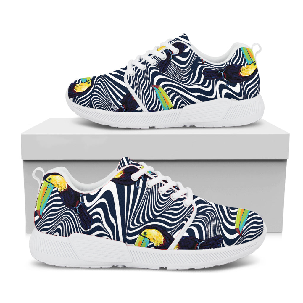 Illusion Toucan Print White Athletic Shoes