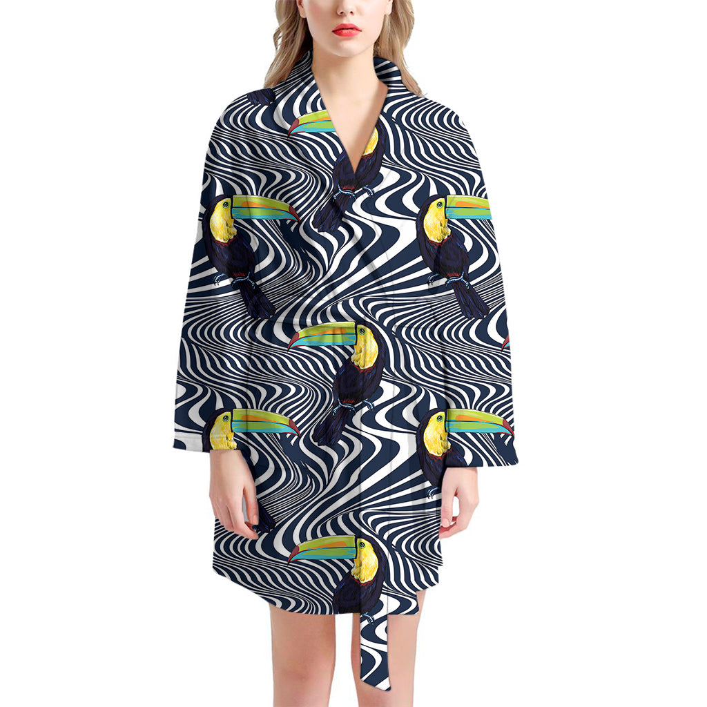 Illusion Toucan Print Women's Bathrobe