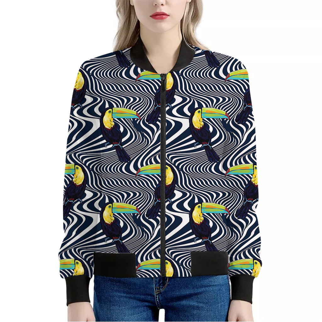 Illusion Toucan Print Women's Bomber Jacket