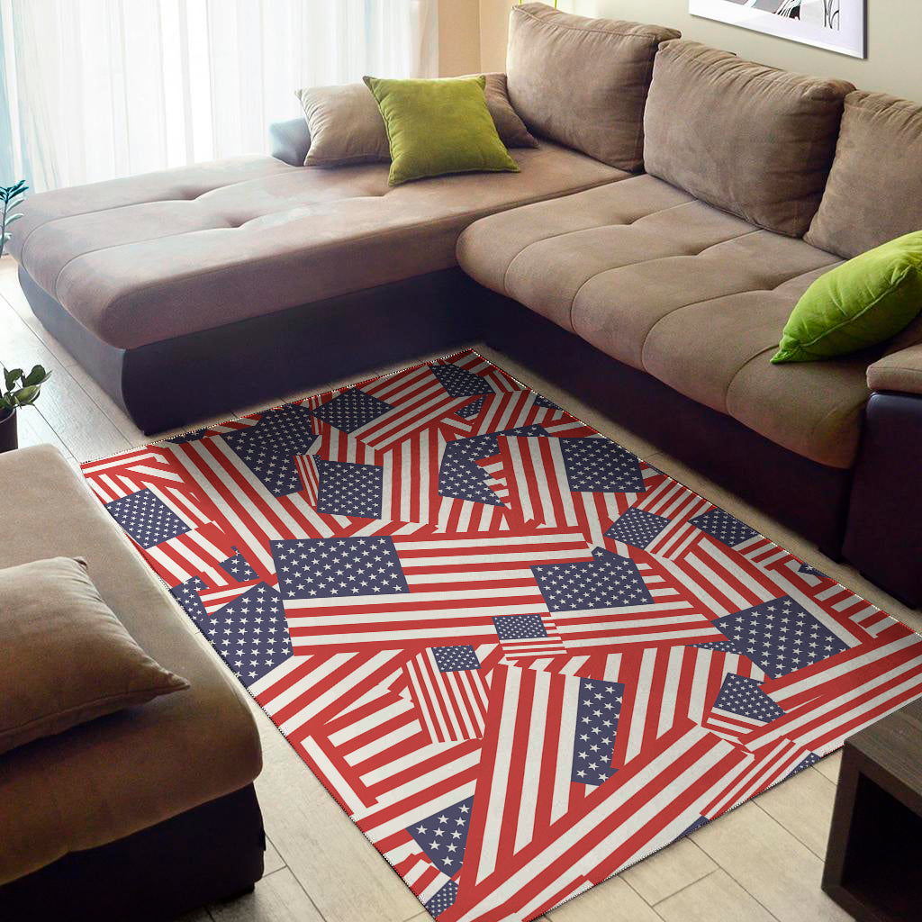 Independence Day USA Flag Pattern Print Area Rug