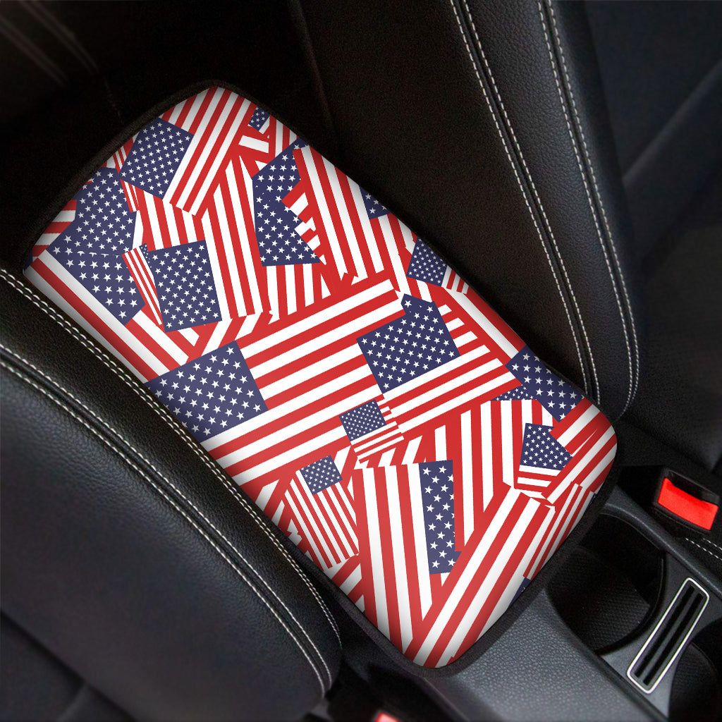 Independence Day USA Flag Pattern Print Car Center Console Cover