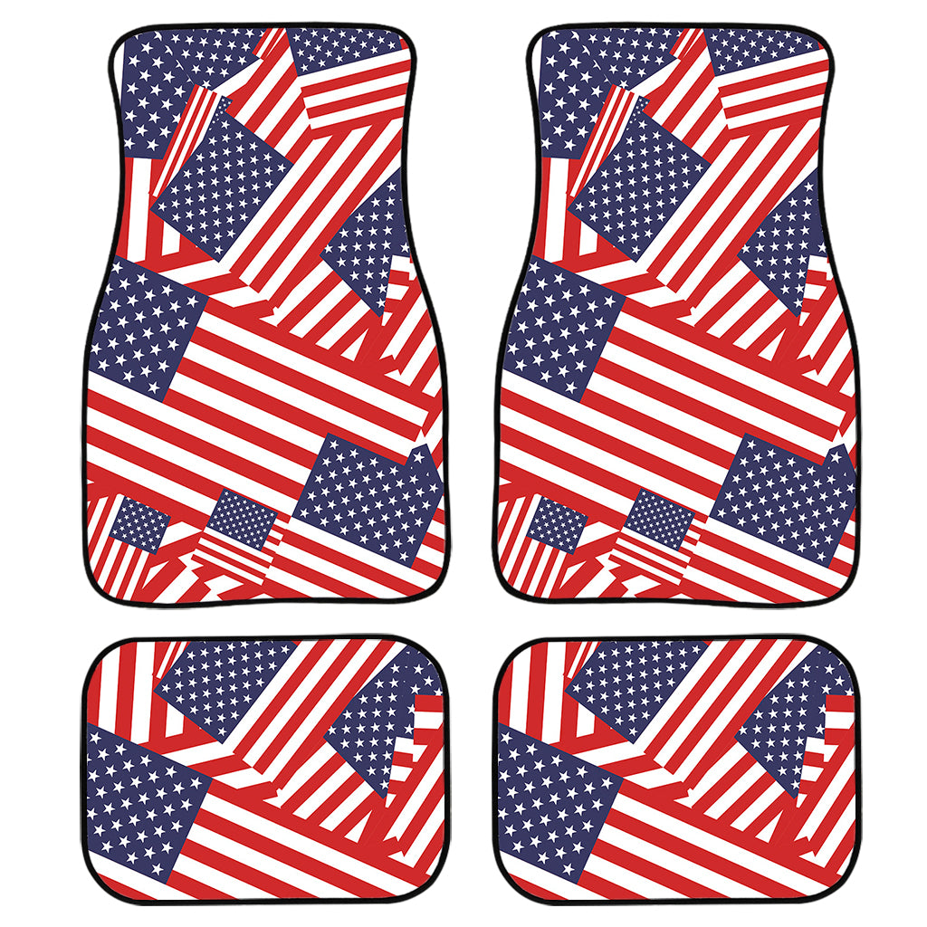 Independence Day USA Flag Pattern Print Front and Back Car Floor Mats