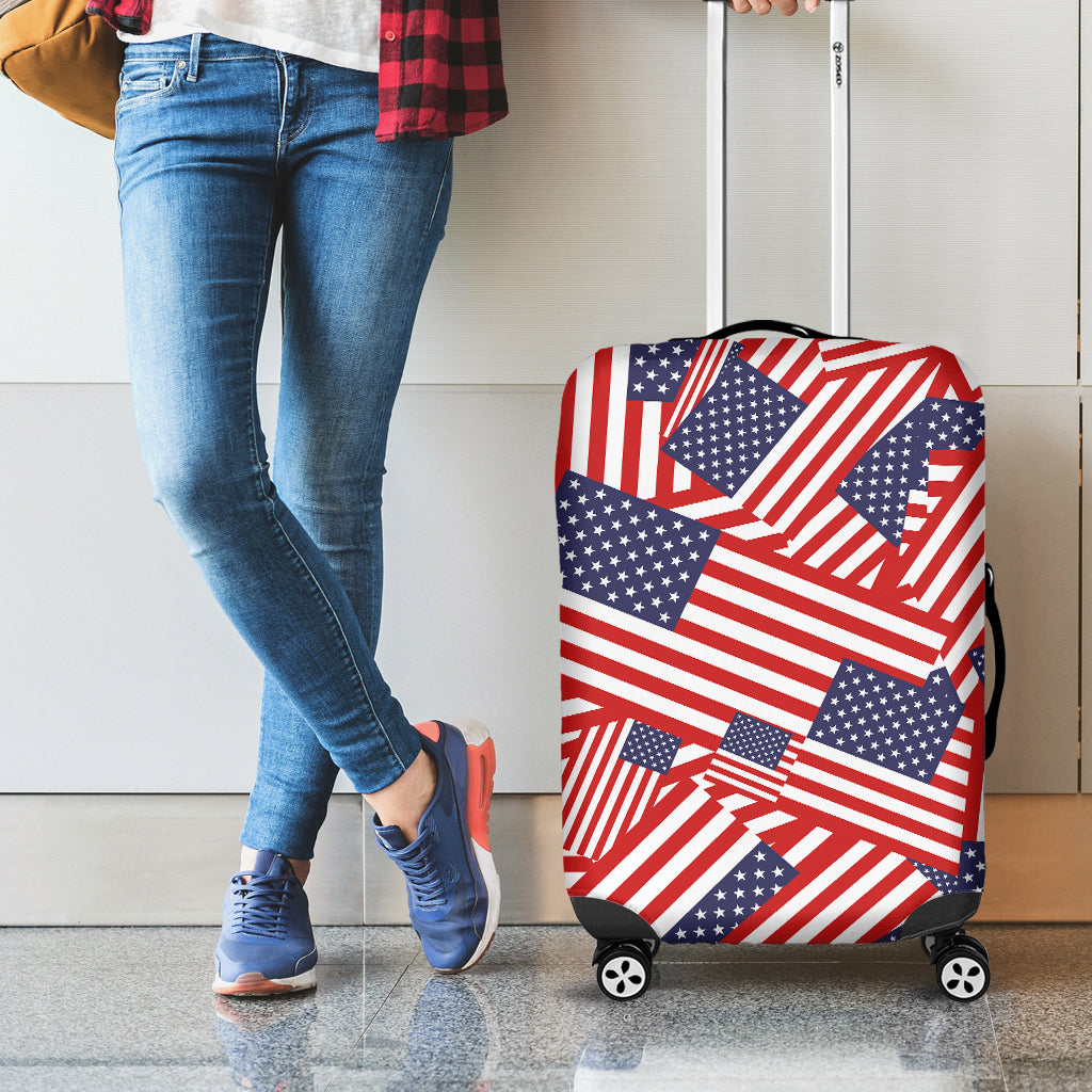 Independence Day USA Flag Pattern Print Luggage Cover