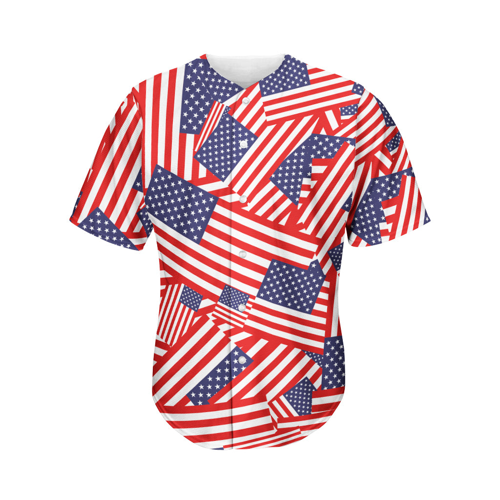 Independence Day USA Flag Pattern Print Men's Baseball Jersey