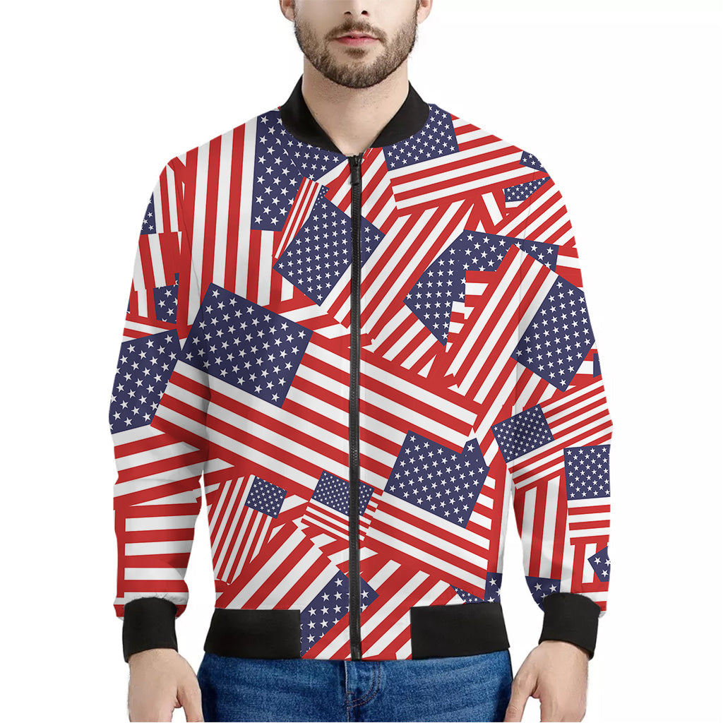 Independence Day USA Flag Pattern Print Men's Bomber Jacket