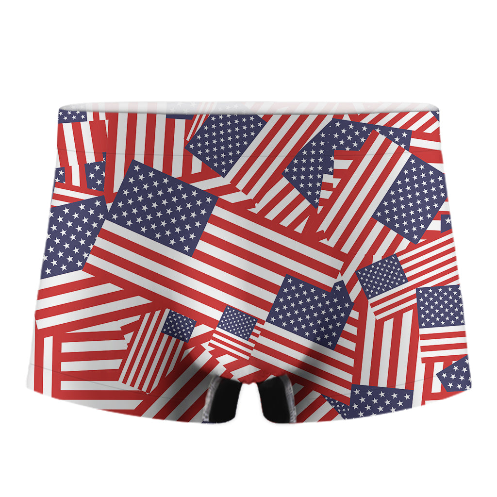 Independence Day USA Flag Pattern Print Men's Boxer Briefs