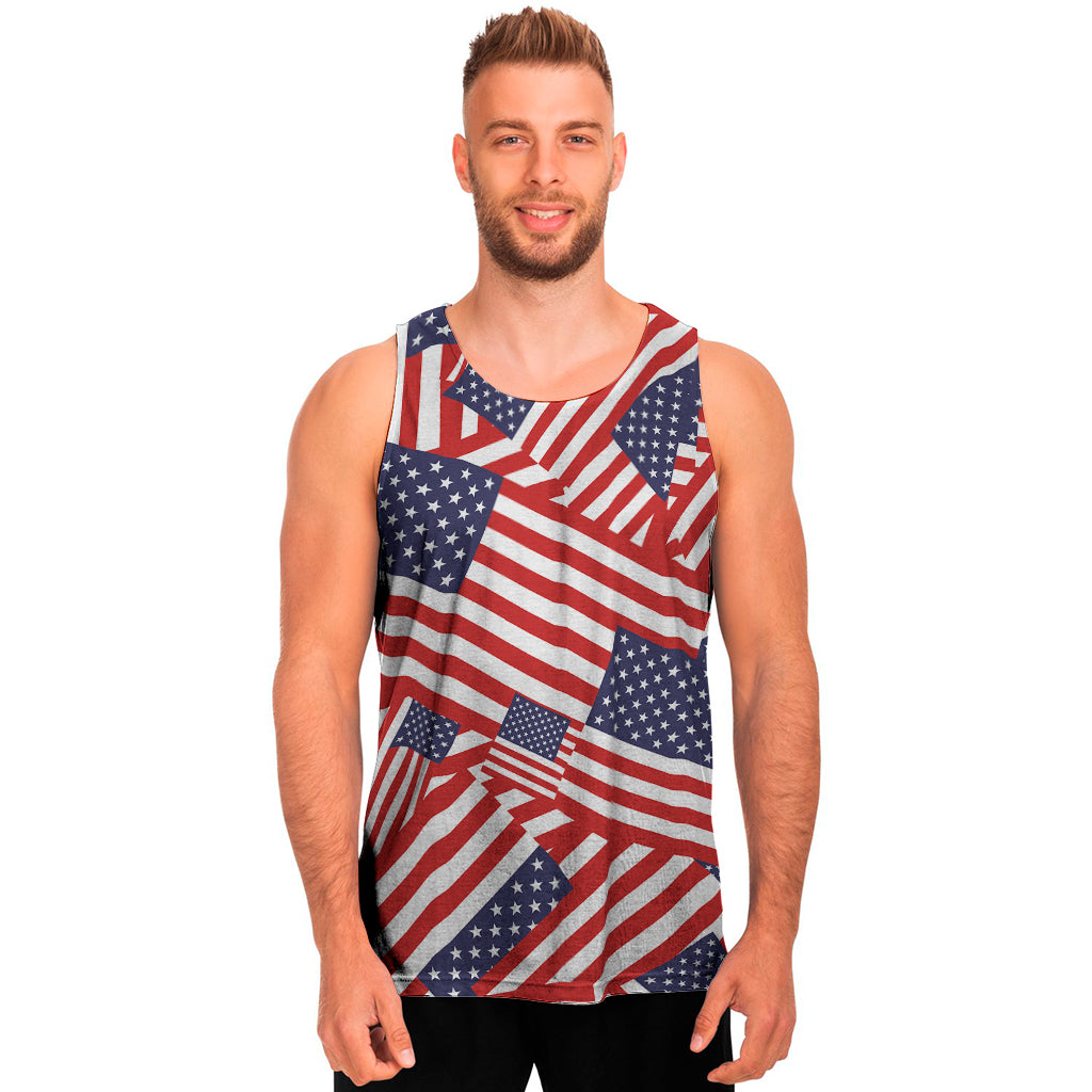 Independence Day USA Flag Pattern Print Men's Tank Top