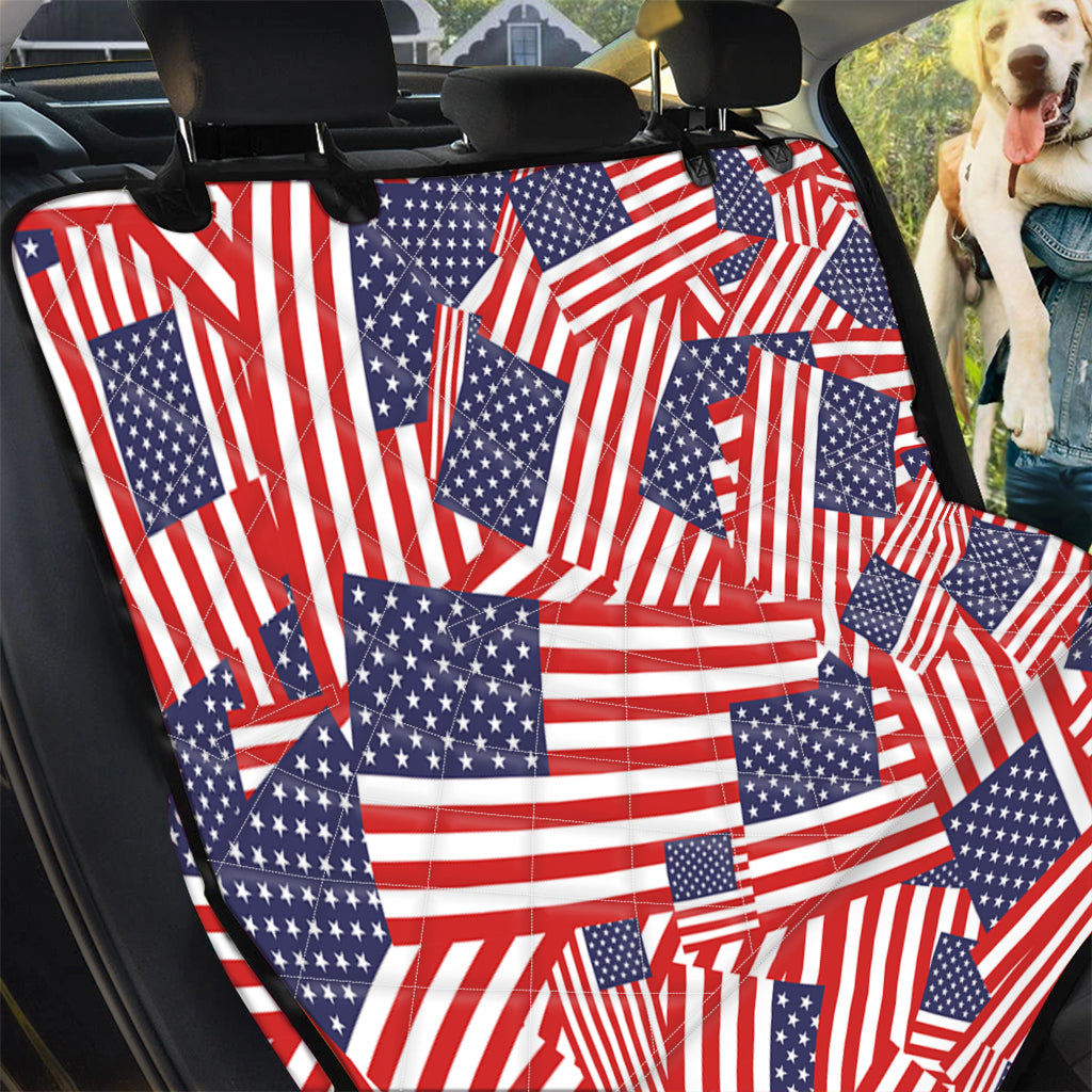 Independence Day USA Flag Pattern Print Pet Car Back Seat Cover